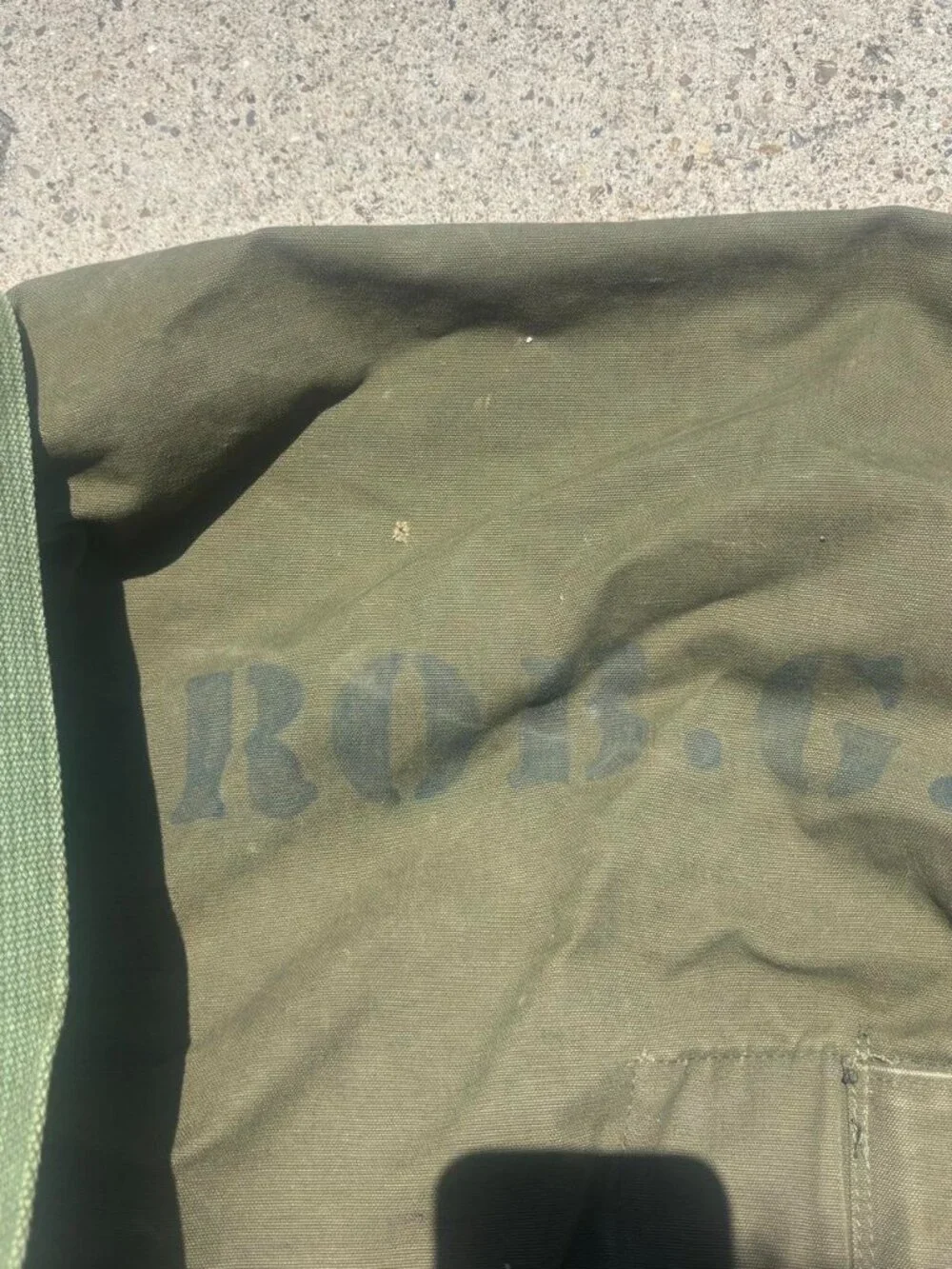 1972 United States Military Bag Vintage Olive Green 70s